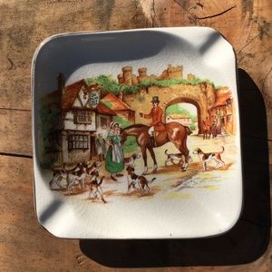 Fine Bone China Huntmaster & Hound Trinket Tray / Ashtray ENGLISH WARE Hanley